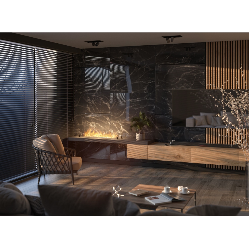 InFire - Sisseehitatud BIO kamin 8,5x120 cm 6kW must