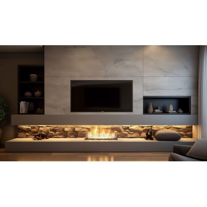 InFire - Sisseehitatud BIO kamin 8,5x60 cm 3,5kW must