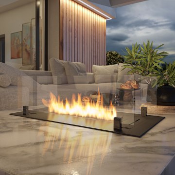 InFire - Sisseehitatud BIO kamin 8,5x80 cm 3,5kW must