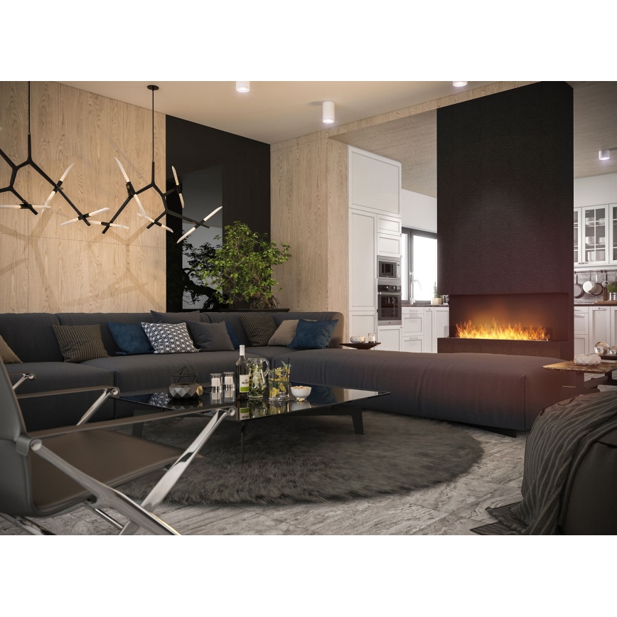 InFire - Sisseehitatud biokamin 120x45 cm 3kW must