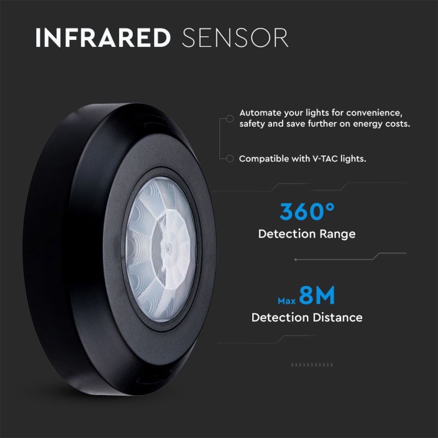 Infrapuna liikumisandur 360° 200W/230V must
