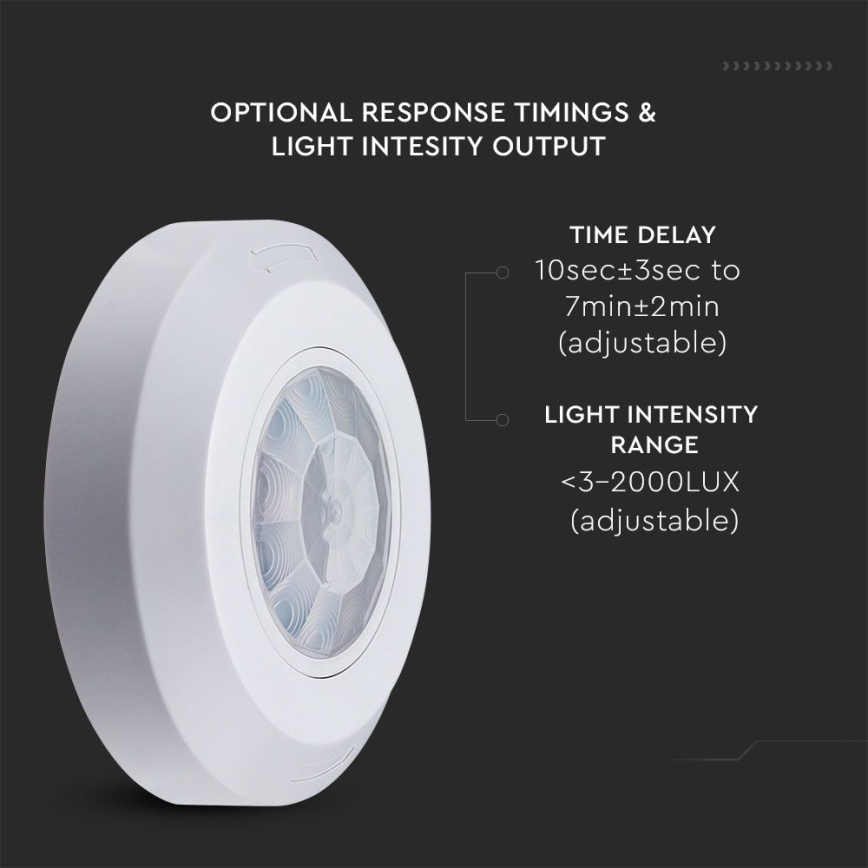 Infrapuna liikumisandur 360° 200W/230V valge