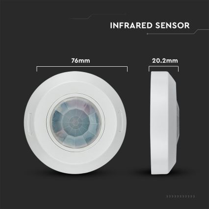 Infrapuna liikumisandur 360° 200W/230V valge
