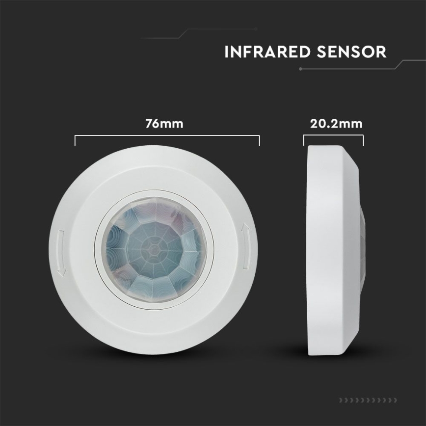 Infrapuna liikumisandur 360° 200W/230V valge