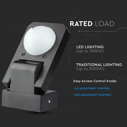 Infrapuna väli liikumisandur 360° 1000W/230V IP65 must