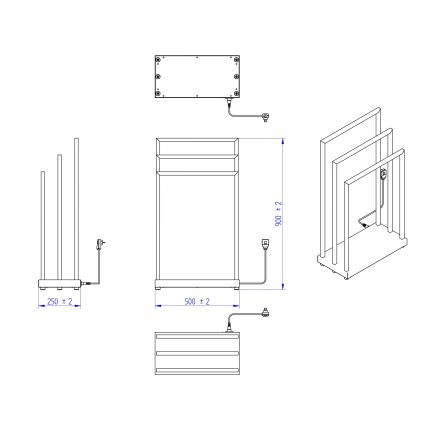 Instal Projekt - Elektriline rätikukuivati MOBE 105W 90x50 cm must