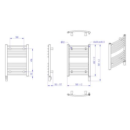 Instal Projekt - Vannitoa elektriradiaator AMBRE 300W 68x50 cm valge