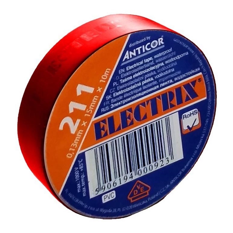 Isoleerteip ELECTRIX 15mm x 10m punane