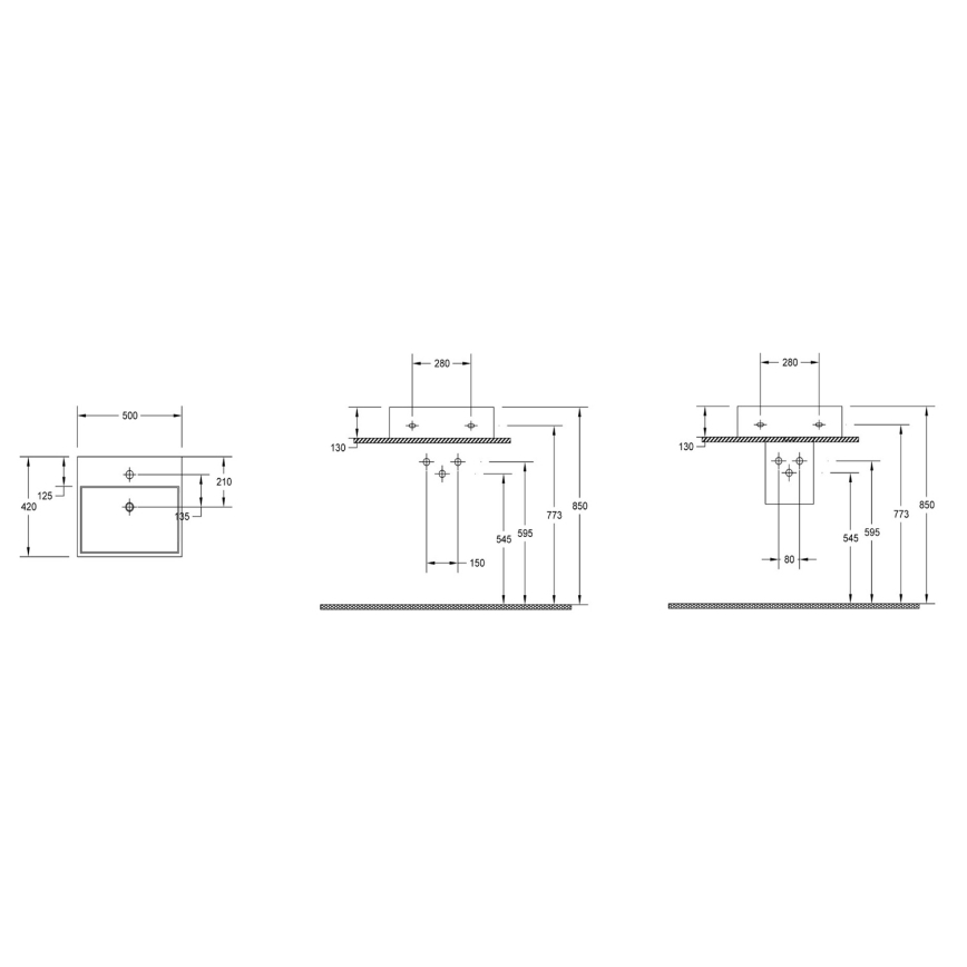 Isvea - Lauaplaadile paigaldatav valamu PURITY 50x42 cm keraamika/valge
