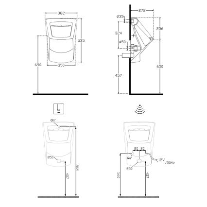 Isvea - Pissuaar PURITY valge