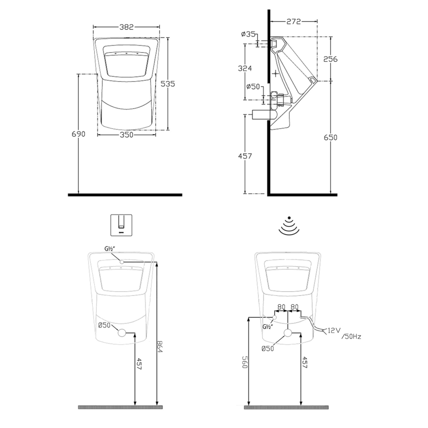 Isvea - Pissuaar PURITY valge