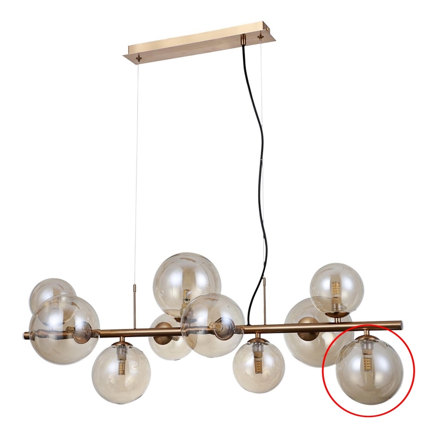 ITALUX - Asendusklaas lühtrile ja seinavalgustile CANELLO G9 d. 15 cm pruun