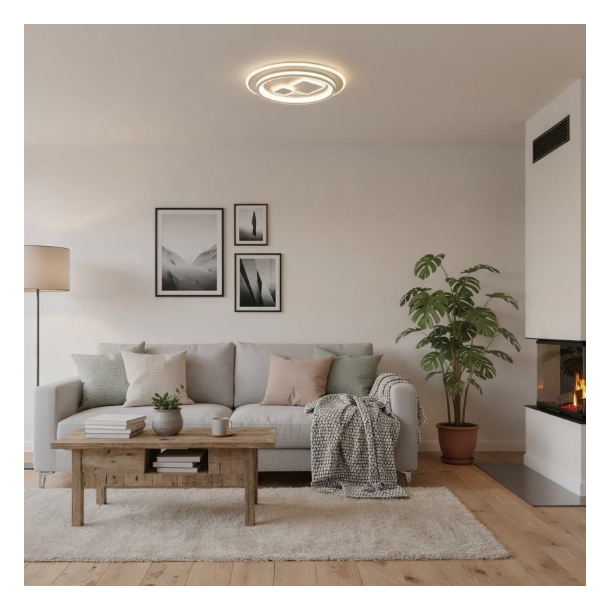 ITALUX - Hämardatav LED-laelamp PARCO LED/55W/230V 3000-6500K läbimõõt 50 cm valge + kaugjuhtimispult