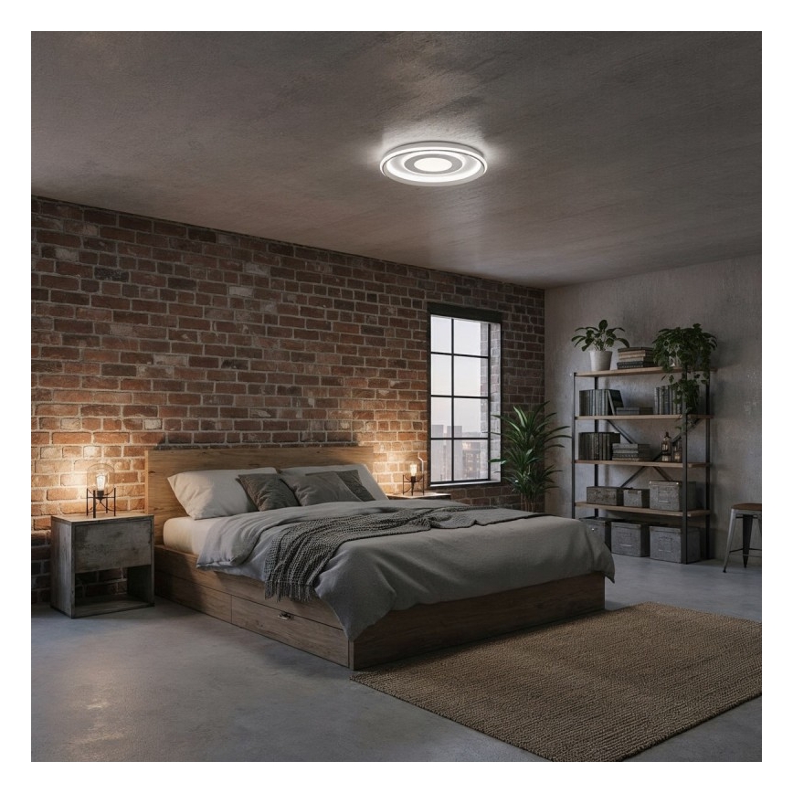 ITALUX - Hämardatav LED-laevalgusti SIMNI LED/55W/230V 3000-6500K Ø 50 cm valge + kaugjuhtimispult