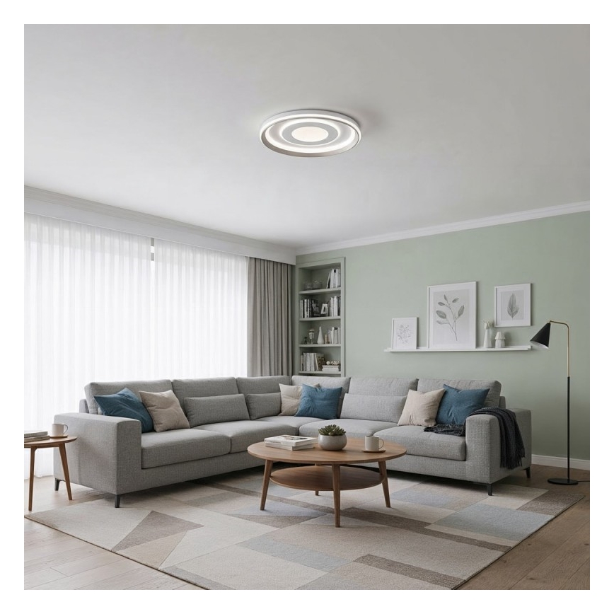 ITALUX - Hämardatav LED-laevalgusti SIMNI LED/55W/230V 3000-6500K Ø 50 cm valge + kaugjuhtimispult
