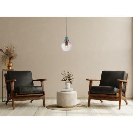 ITALUX - Rippvalgusti kaabliga FANDA 1xE27/40W/230V kuldne/suitsuhall