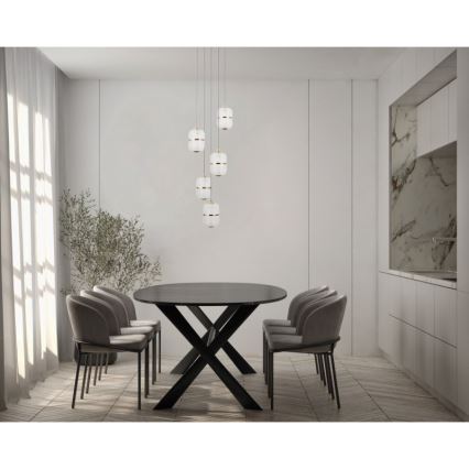 ITALUX - LED-lühter kaablil ALANI 5xLED/5,6W/230V 3000K must/kuldne