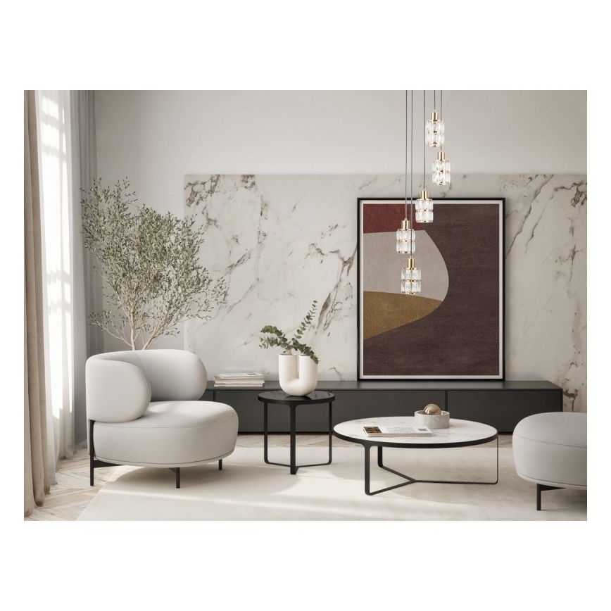 ITALUX - Rippvalgusti kaabliga ALMA 5xE27/40W/230V kuldne