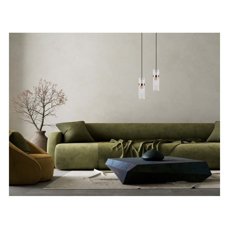 ITALUX - Kaabliga ripatslühter TARASO 1xE14/40W/230V kuldne