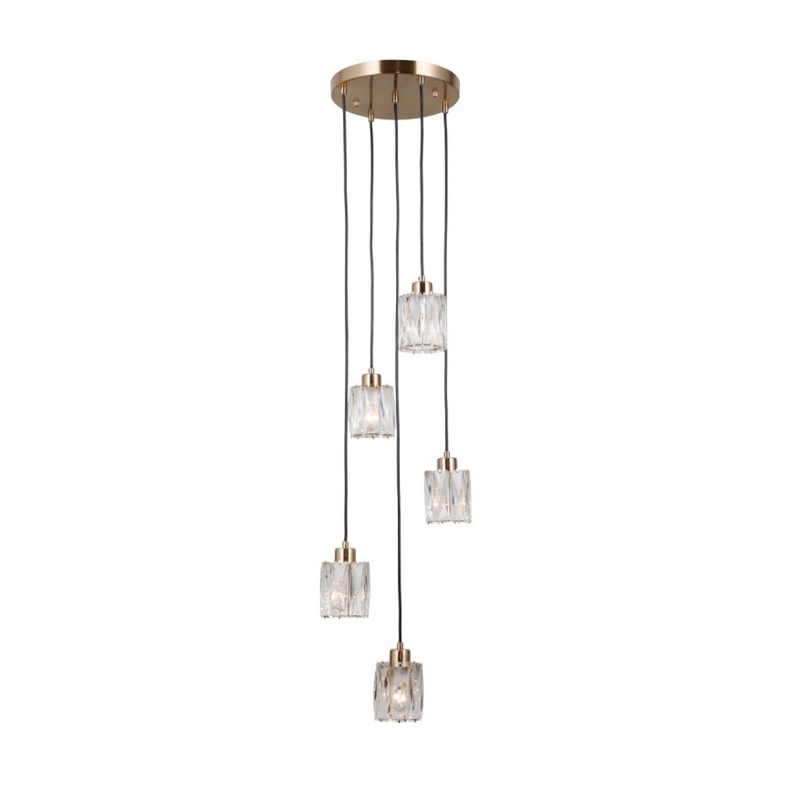 ITALUX - Kaabliga riputatav lühter TORNO 5xE14/40W/230V kuldne