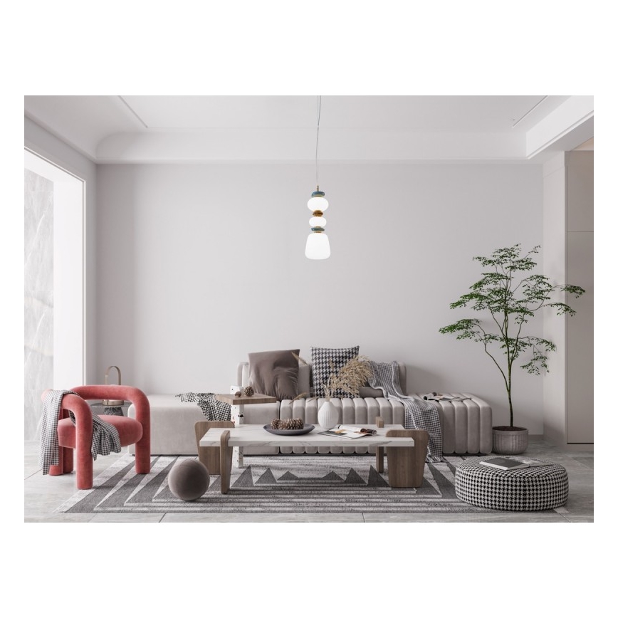 ITALUX - LED lühter kaablil EVANS LED/15W/230V 3000K kuldne/sinine