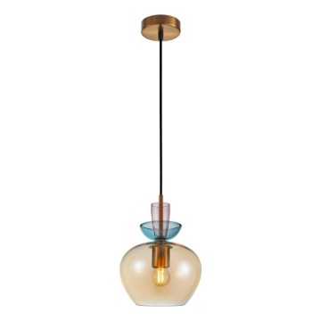 ITALUX - Rippvalgusti kaabliga FANDA 1xE27/40W/230V kuldne/suitsune beež