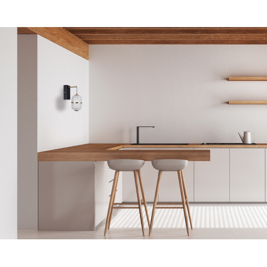 ITALUX - LED seinalamp ALANI LED/6W/230V 3000K must/kuldne