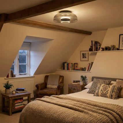 ITALUX - LED laevalgusti PASSO LED/8W/230V 3000K läbimõõt 25 cm suitsune must