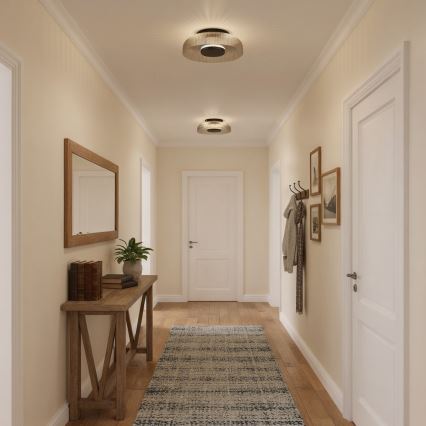 ITALUX - LED laevalgusti PASSO LED/8W/230V 3000K läbimõõt 25 cm suitsune must