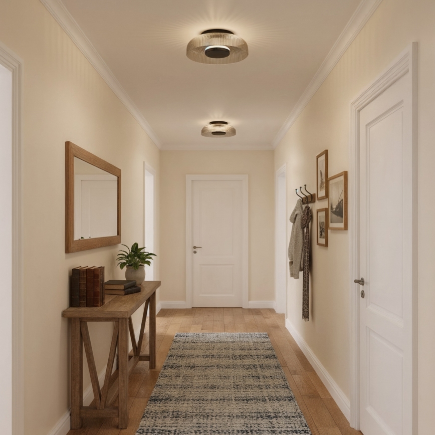 ITALUX - LED laevalgusti PASSO LED/8W/230V 3000K läbimõõt 25 cm suitsune must