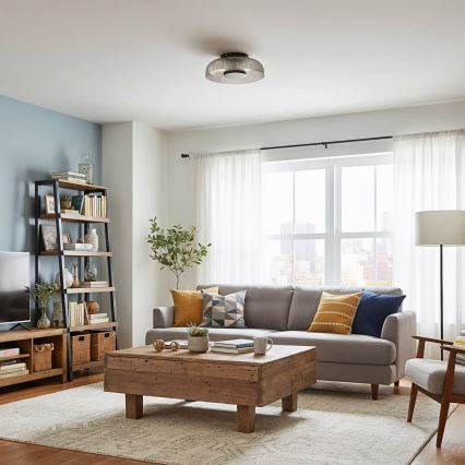 ITALUX - LED laevalgusti PASSO LED/8W/230V 3000K läbimõõt 25 cm suitsune must