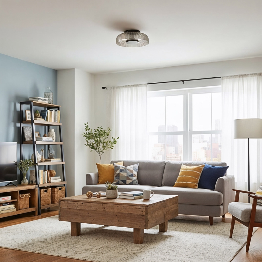 ITALUX - LED laevalgusti PASSO LED/8W/230V 3000K läbimõõt 25 cm suitsune must