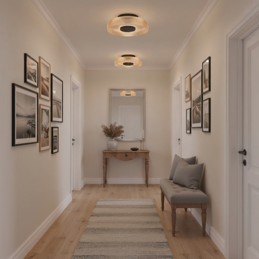 ITALUX - LED laelamp PASSO LED/8W/230V 3000K läbimõõt 25 cm suitsune beež