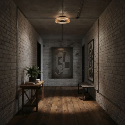 ITALUX - LED laelamp PASSO LED/8W/230V 3000K läbimõõt 25 cm suitsune beež