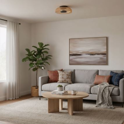 ITALUX - LED laelamp PASSO LED/8W/230V 3000K läbimõõt 25 cm suitsune beež