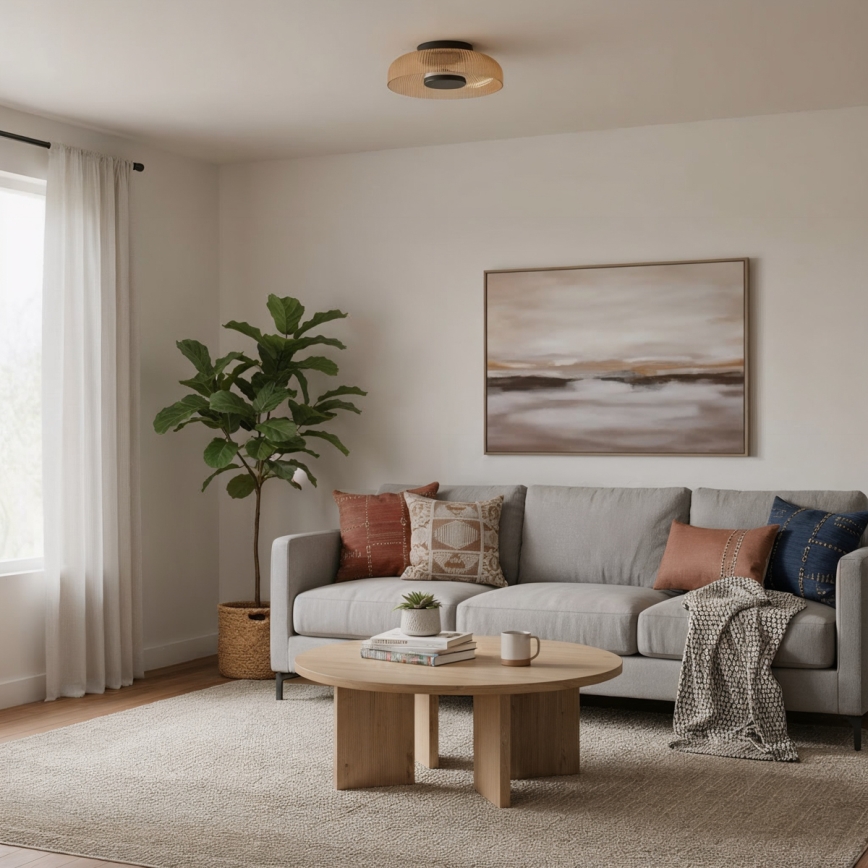 ITALUX - LED laelamp PASSO LED/8W/230V 3000K läbimõõt 25 cm suitsune beež