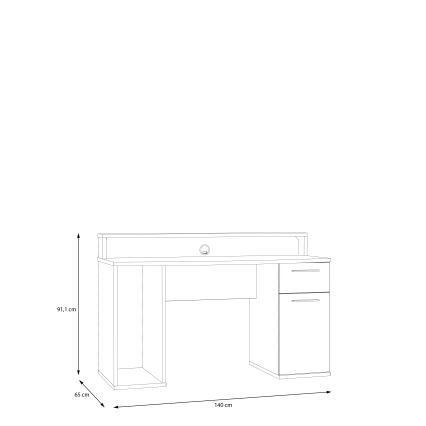 IVAR kirjutuslaud valge, valgustusega