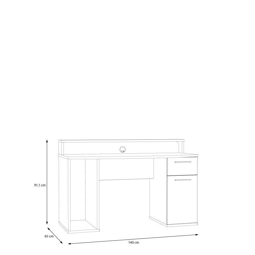 IVAR kirjutuslaud valge, valgustusega