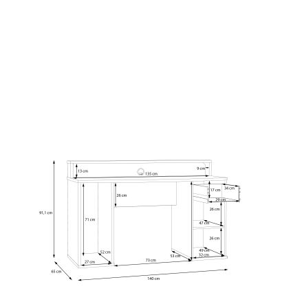 IVAR kirjutuslaud valge, valgustusega