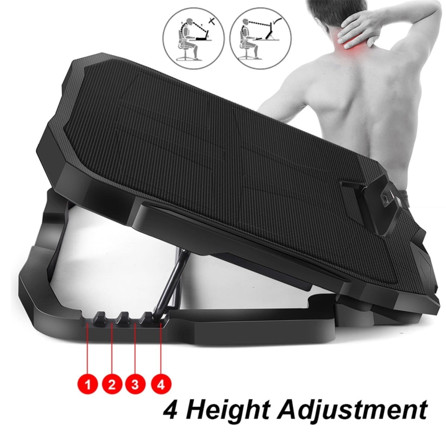 Jahutusalus sülearvutile 4x ventilaator 2xUSB must