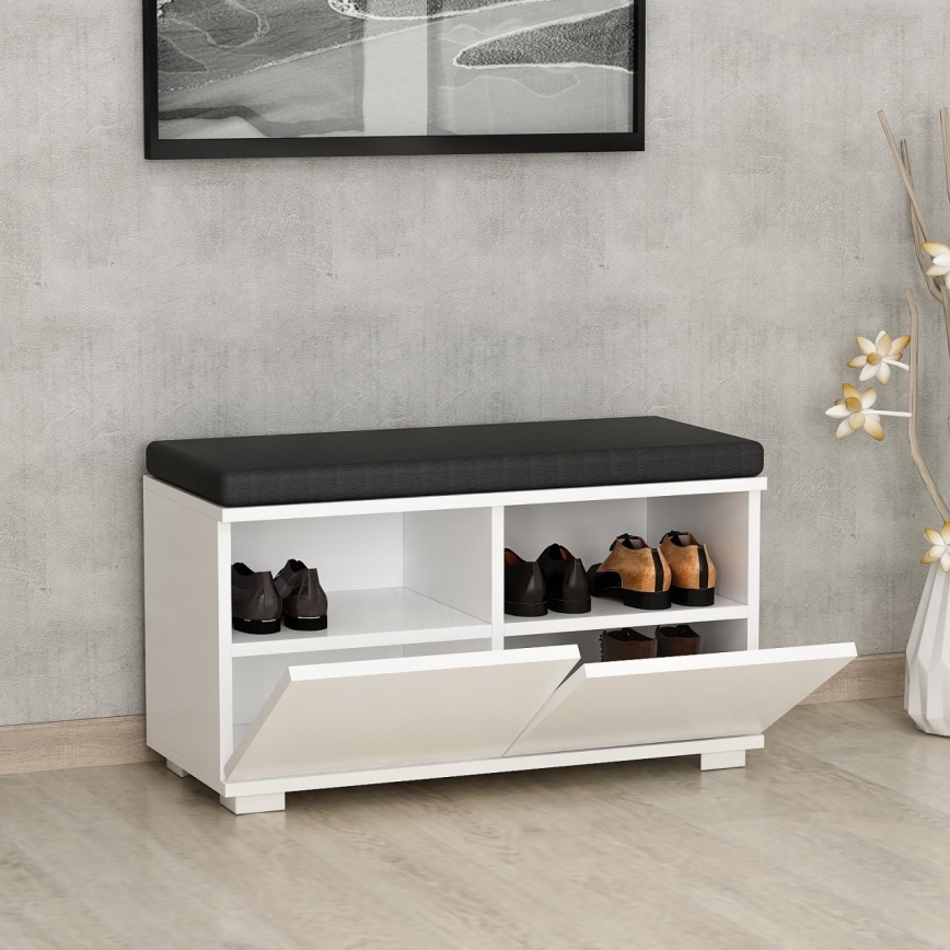 Jalanõudekapp DRAGO 42x80 cm valge/must