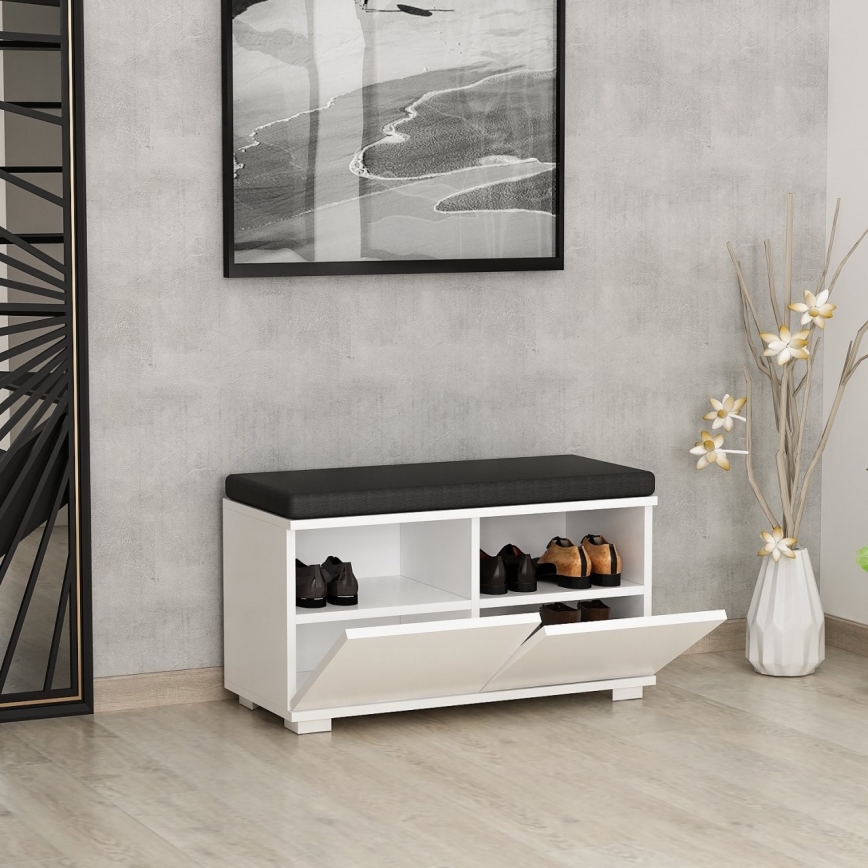 Jalanõudekapp DRAGO 42x80 cm valge/must