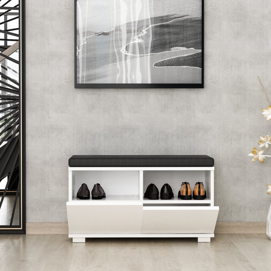 Jalanõudekapp DRAGO 42x80 cm valge/must