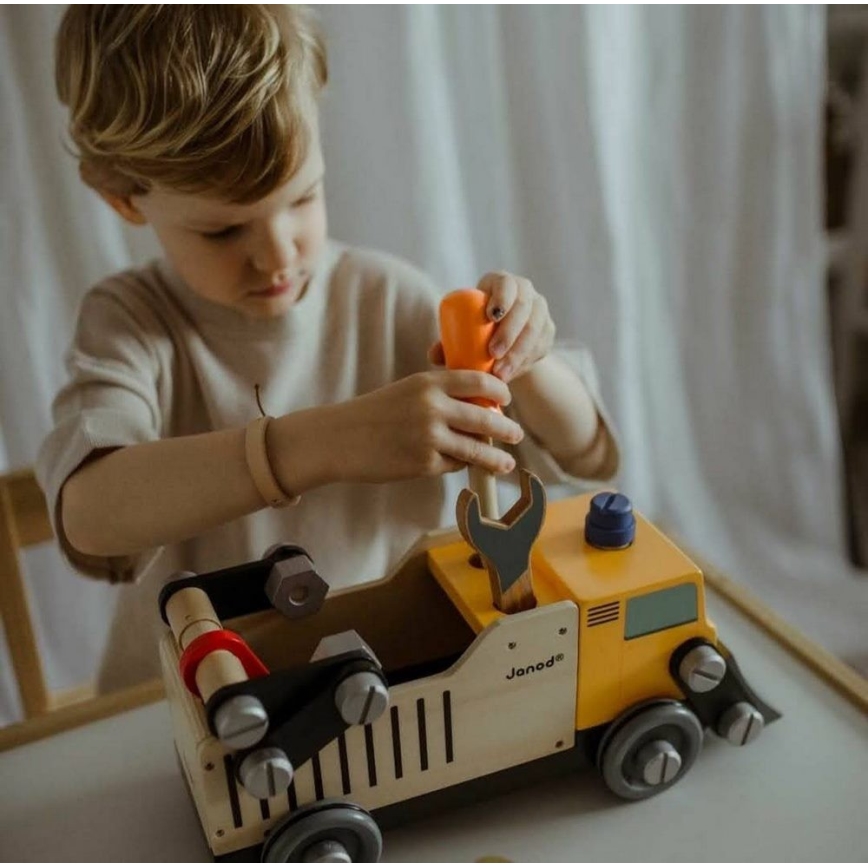 Janod - Puidust ehituskomplekt BRICOKIDS veoauto