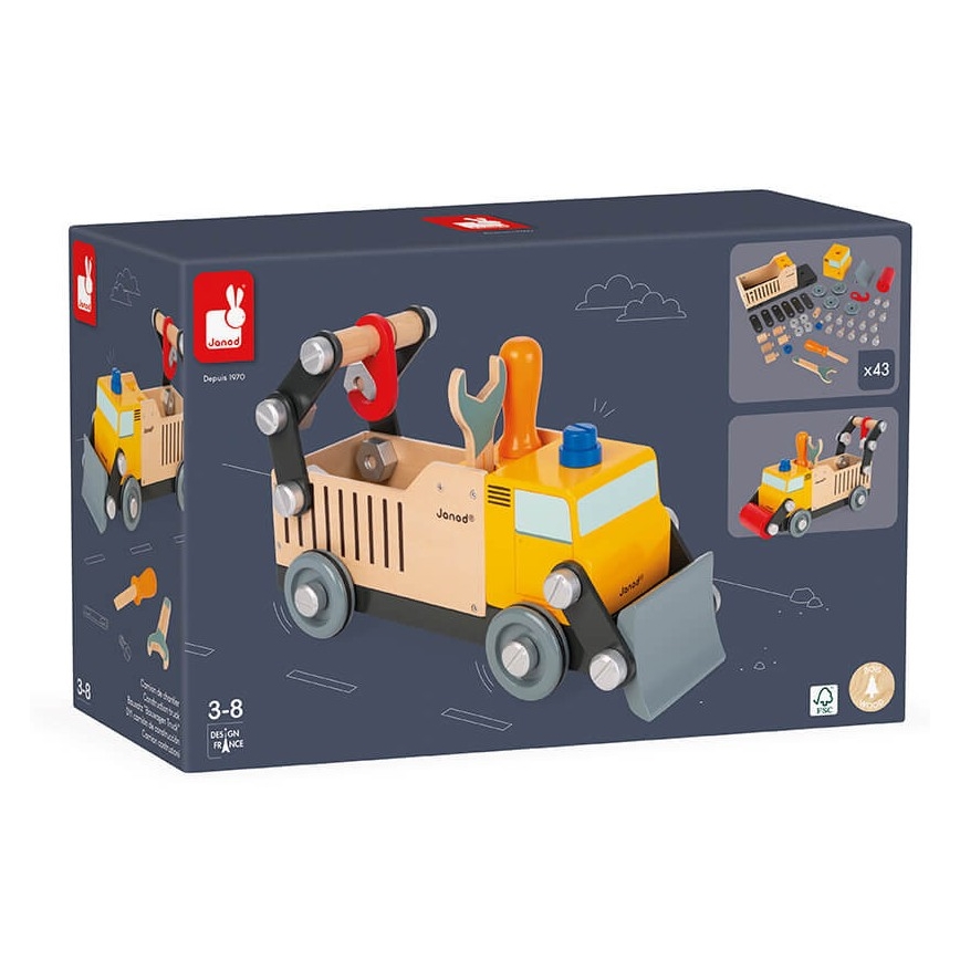 Janod - Puidust ehituskomplekt BRICOKIDS veoauto