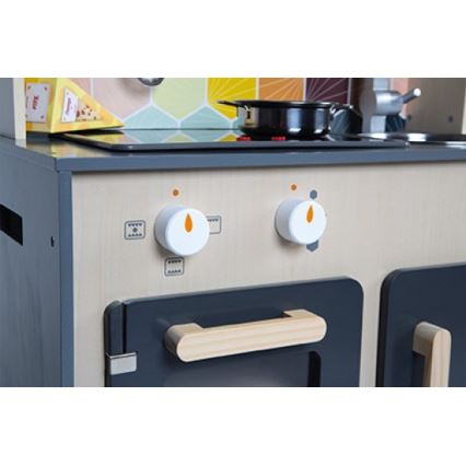 Janod - Puidust köök LED pliidiplaadiga  MOZAIC 2xLR6