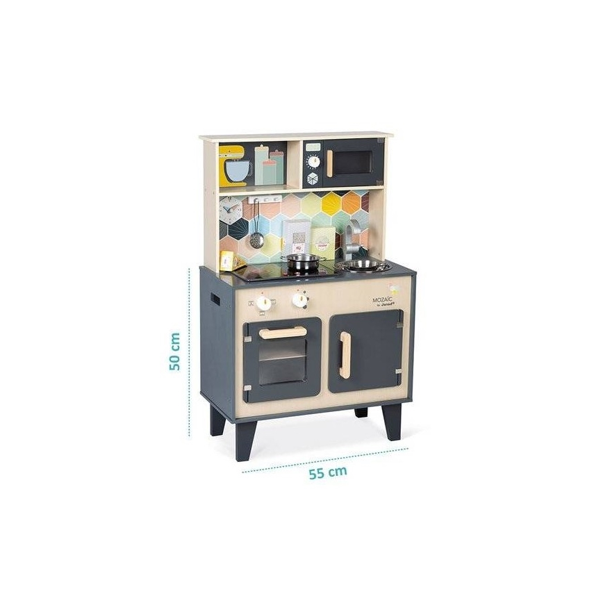 Janod - Puidust köök LED pliidiplaadiga  MOZAIC 2xLR6