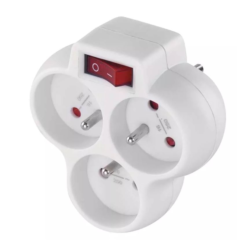 Jaotuspistik koos lülitiga 3x10A/230V