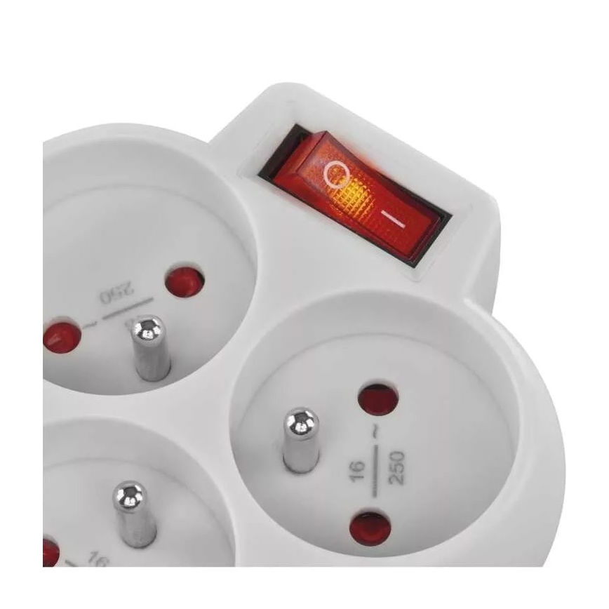 Jaotuspistik koos lülitiga 3x10A/230V