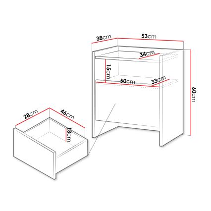 JAPANDI öökapp 60 x 53 cm, tamm Baltic Storm